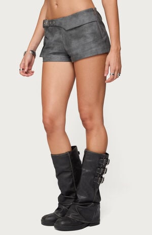 Houston Faux Leather Cargo Shorts image number 2