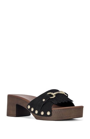 Women's Epsilon Black Platform Sandals image number 2