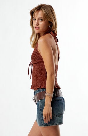 Liz Smocked Halter Top image number 4