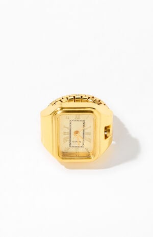 Gold Rectangle Watch Ring image number 1