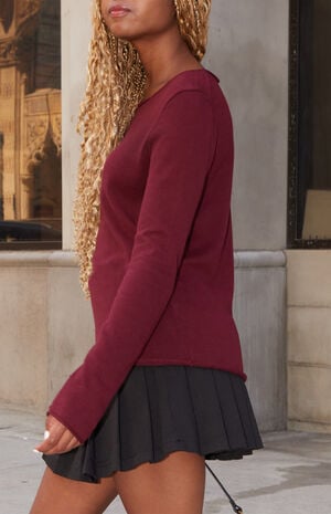 Burgundy Stella Cotton Sweater image number 3