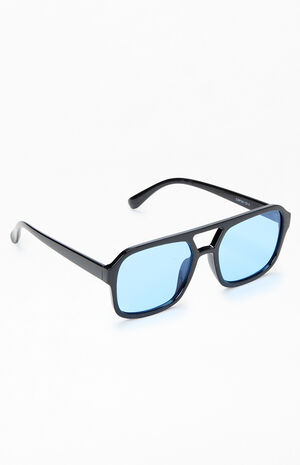 Black Liam Aviator Sunglasses image number 1