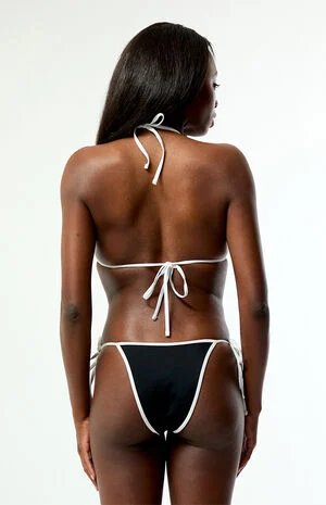 Black Juno Binded Side Tie Bikini Bottom image number 4