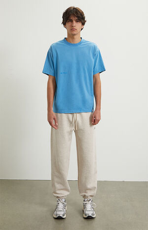 Blue Vintage Wash Heavyweight Cropped Boxy T-Shirt image number 5