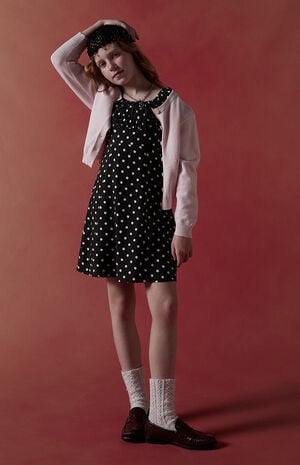 Polka Dot Short Sleeve Mini Dress image number 1