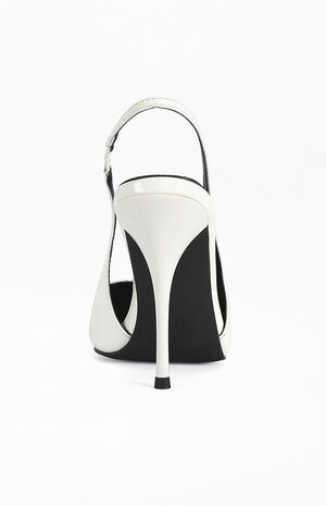 Women's Sylva White Slingback Stiletto Pumps image number 3