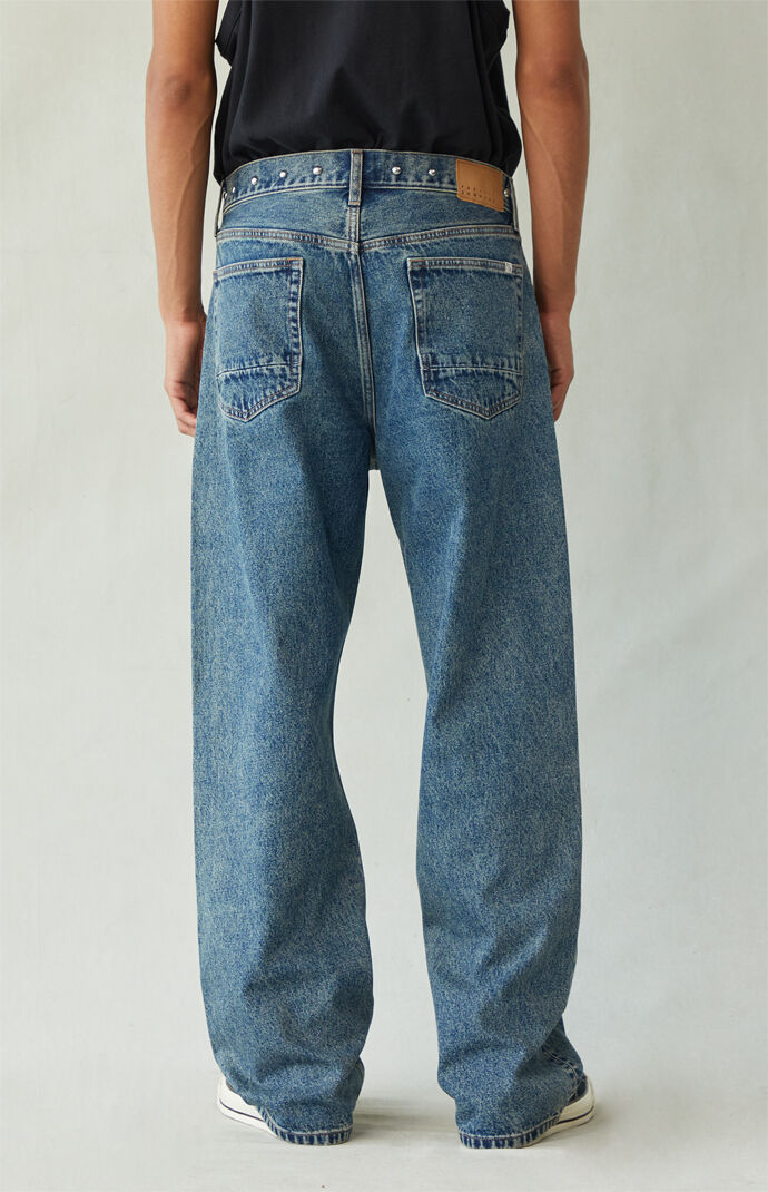 Pacsun Dylan Baggy Jeans Studded Medium Blue | PacSun