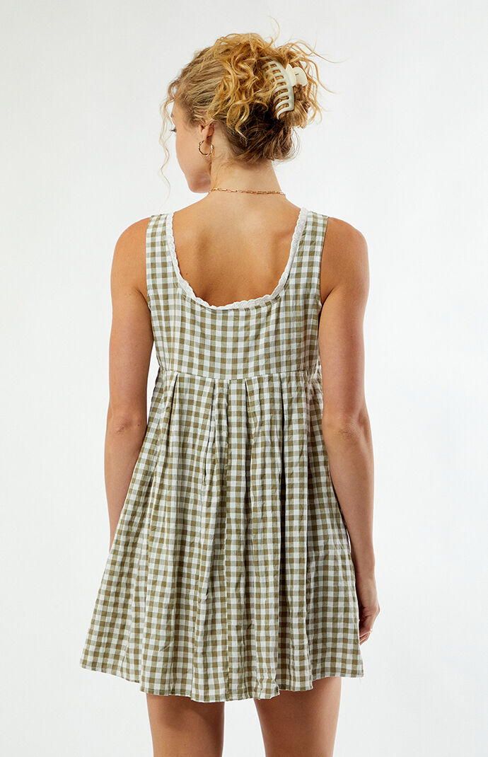 Daisy Street Gingham Mini Babydoll Dress