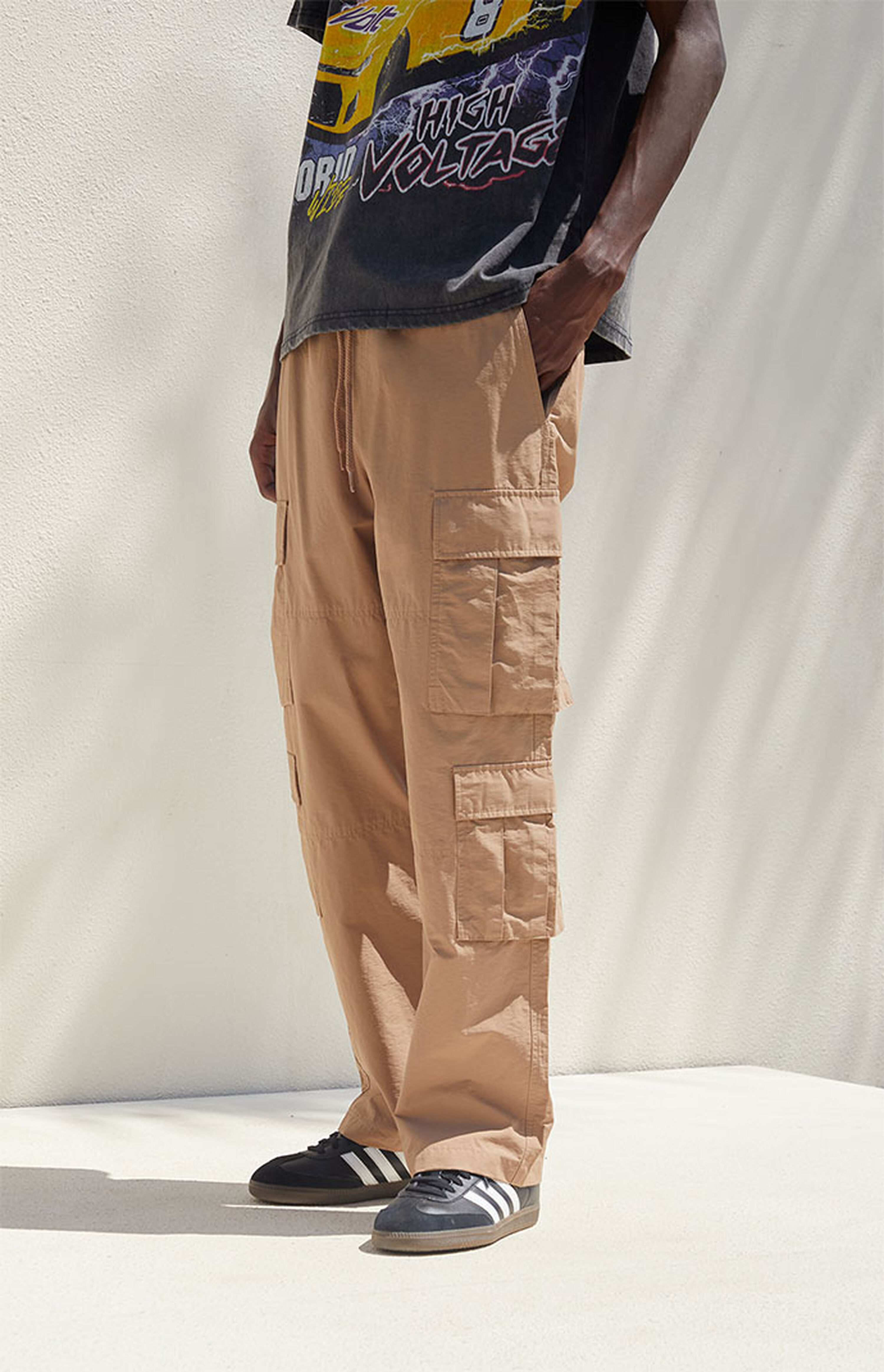 PacSun Khaki Cargo Baggy Pants PacSun