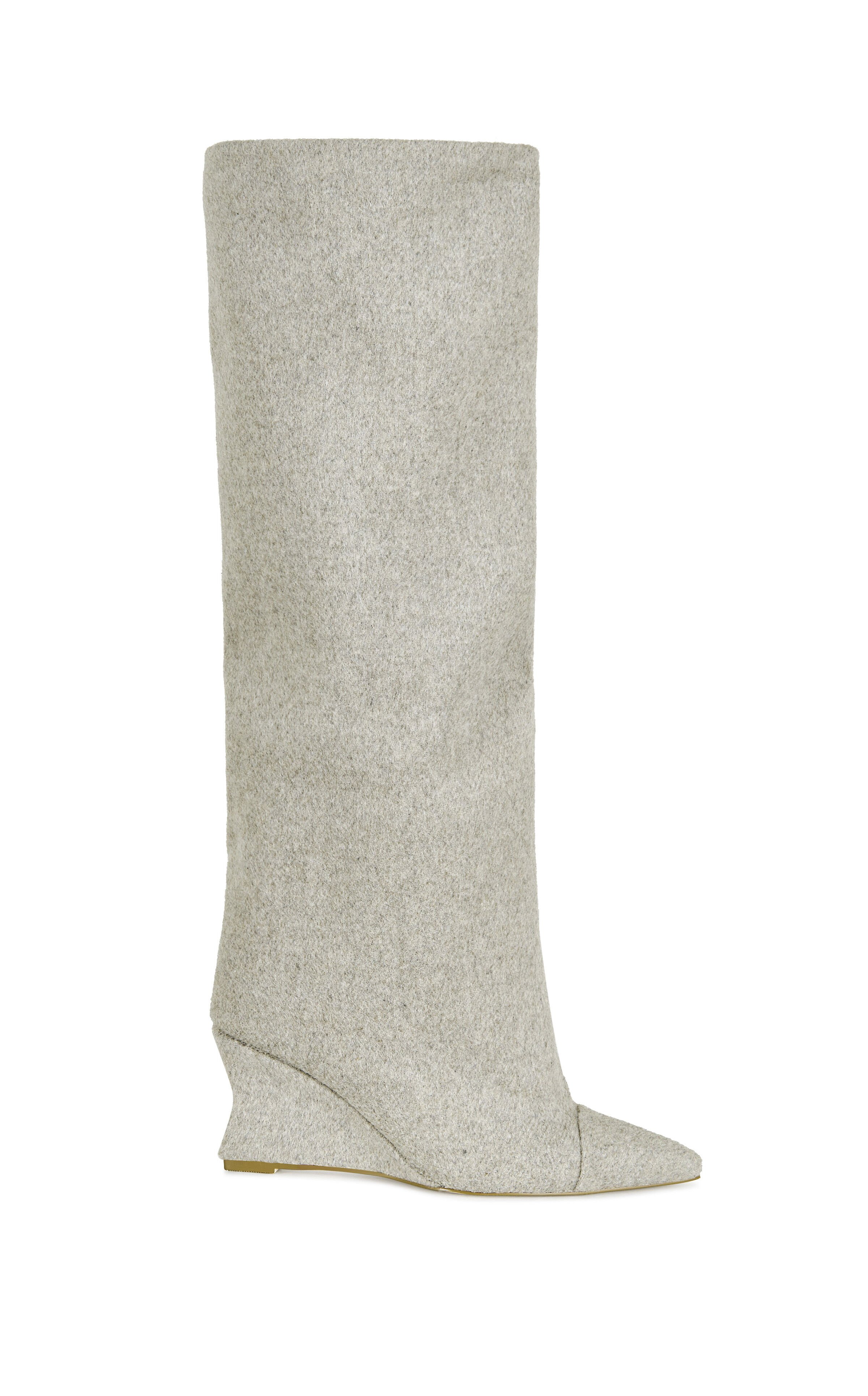 AZALEA WANG Women's Kenya Grey Wedge Boots