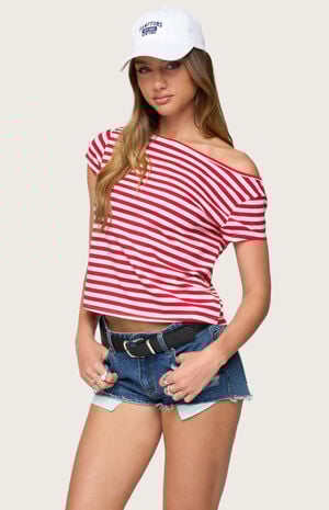 Aretha Striped Off Shoulder Top image number 2