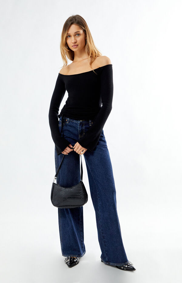 Carrie Cold Shoulder Sweater W/ Stitching main image 0
