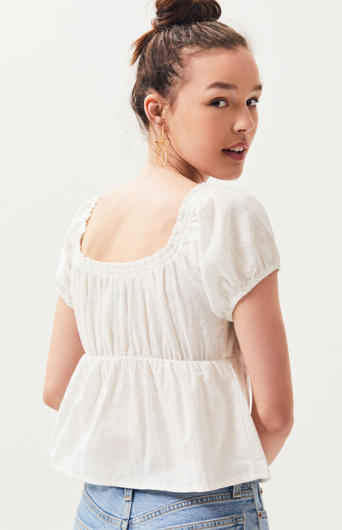 Linen Puff Top