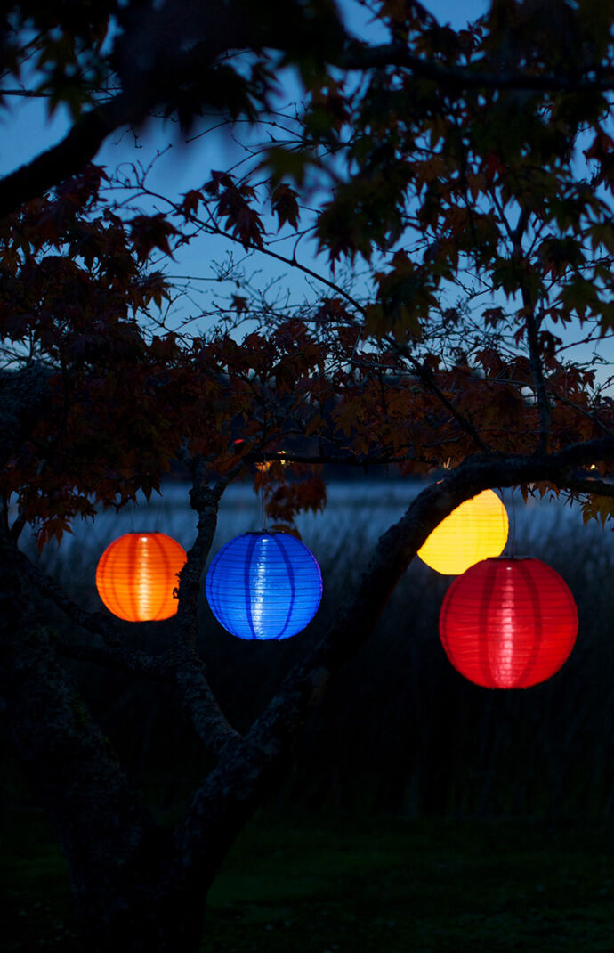 Orange Original 10" Round Solar Lantern