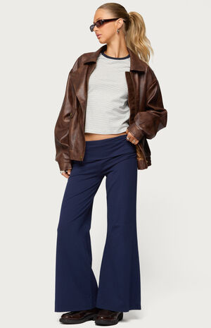 Petite Wide Leg Fold Over Pants image number 5