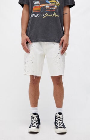 Cream Carpenter Denim Shorts image number 2
