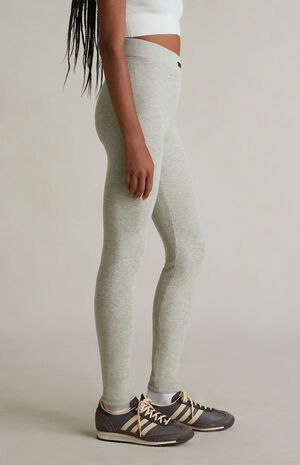 Women's Heather Stone High Power Ribbed Knit Leggings image number 4
