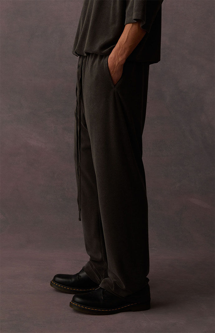 Fear of God Essentials Off Black Terry Cloth Relaxed Sweatpants