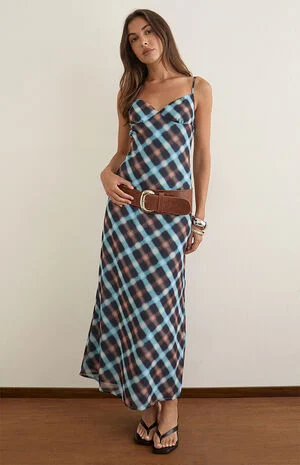 Bianna Plaid Maxi Dress image number 1