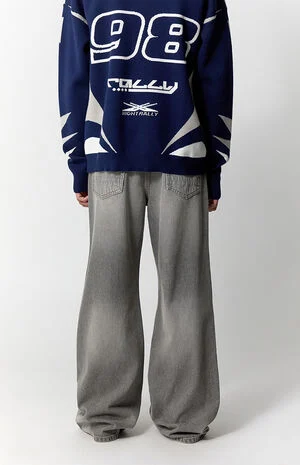 Bennet Baggy Flare Jeans Gray image number 4