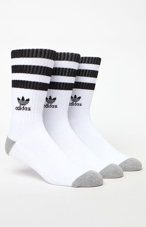 Roller 3 Pack White & Black Crew Socks image number 2