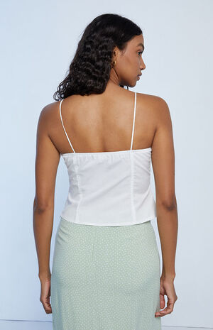 Tie Front Ruffle Tank Top image number 3