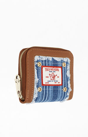 Frayed Thin Striped Small Zip Wallet image number 2