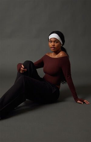 Active Suki Off-The-Shoulder Long Sleeve Top