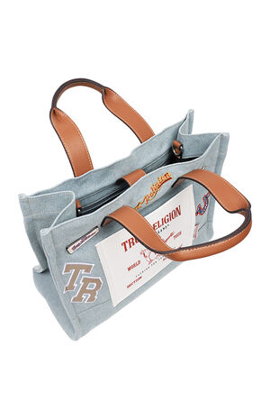 Andy Denim Multi Patch Medium Tote Bag image number 6