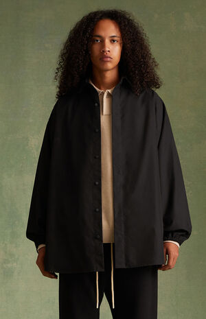 Jet Black Button Down Shirt Jacket image number 1