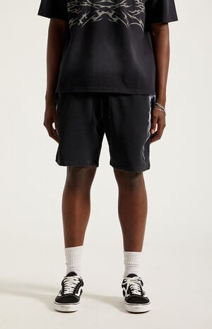 Black Graphic Fleece Volley Sweat Shorts image number 3