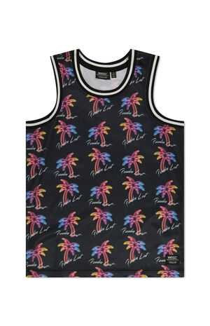 Basketball Vapor Wave Palms AOP Tank Top image number 1