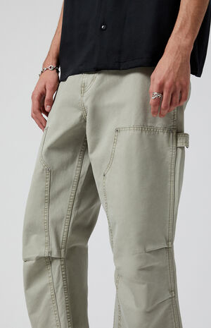 Olive Reinforced Knee Panels Baggy Carpenter Pants image number 5