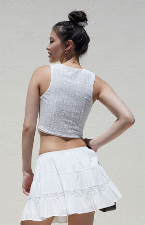 Cora Asymmetrical Lace Tank Top image number 4