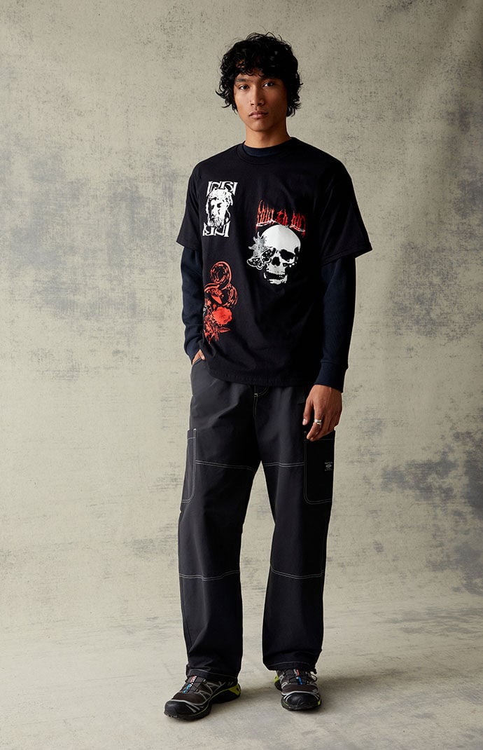 Pacsun black zipper pants sales