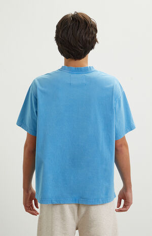 Blue Vintage Wash Heavyweight Cropped Boxy T-Shirt image number 4