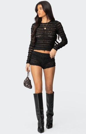 Maisley Sheer Lace Shorts image number 1