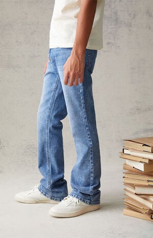 Medium Blue Stretch Flare Jeans image number 4