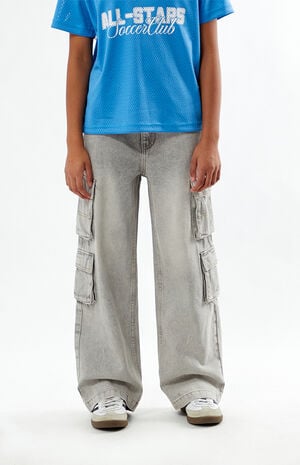 Gray Baggy Cargo Jeans Gray Baggy Cargo Jeans image number 4