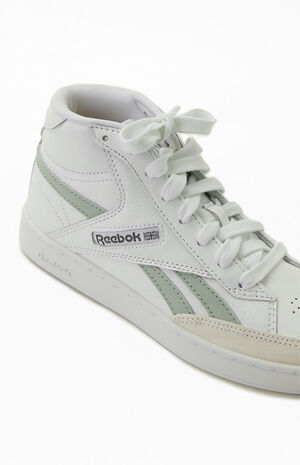 Women's White & Green Club C High Top Sneakers image number 6