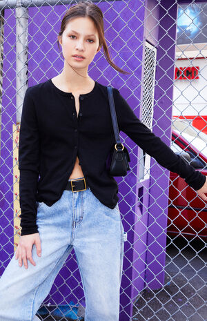 Black Button Cardigan image number 1