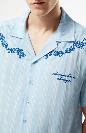 Blue Somewhere Always Striped Camp Shirt image number 2