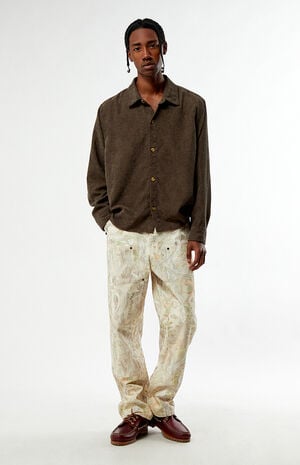 Enzo Brown Corduroy Long Sleeve Shirt image number 5