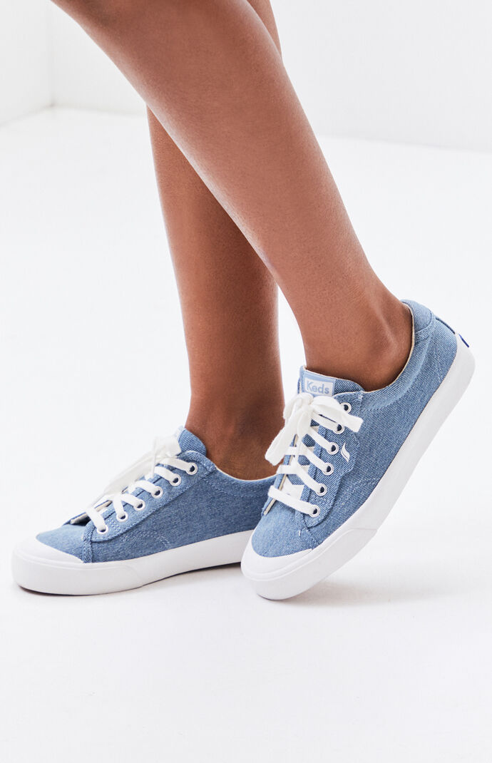 women's blue denim sneakers