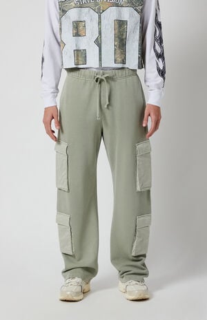 Gray Baggy Cargo Sweatpants