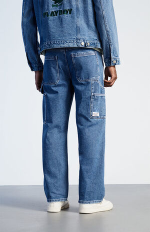 Baggy Medium Wash Carpenter Jeans image number 4
