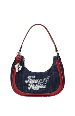 Red Wing Motif Denim Hobo Bag image number 1