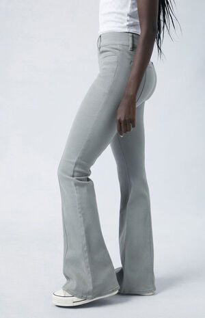 Army Green High Waisted Flare Pants image number 3