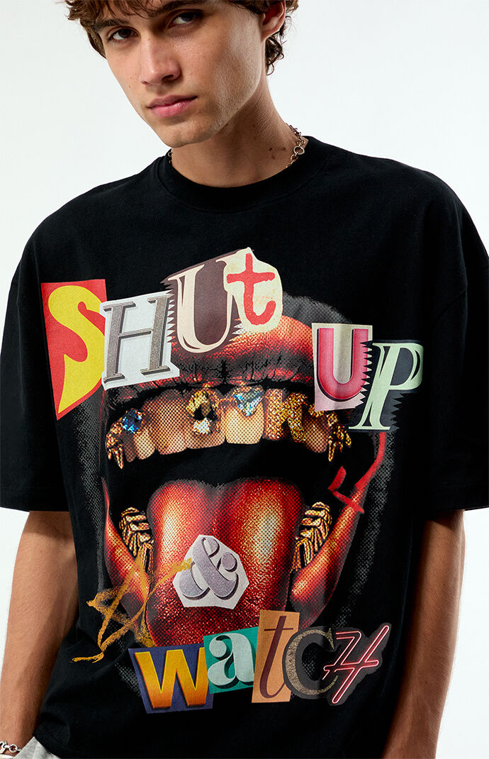 トップス kuusun Pacsun Shut Up & Watch Cropped Boxy T-Shirt | Pacsun