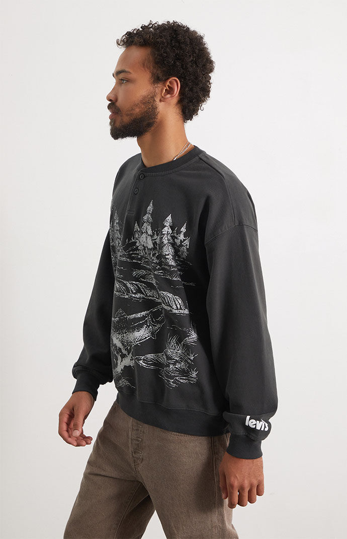 Levi s Graphic Henley Crew Neck Sweatshirt PacSun